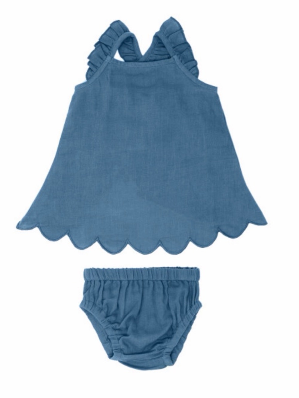 2T NWT L'ovedbaby Organic Muslin Tunic Top & Bloomers Set - Pacific Blue